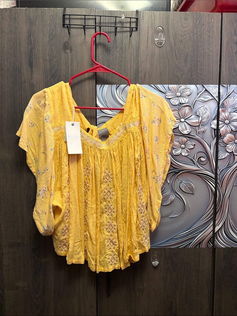 Miss Me Yellow Embroidered Boho Blouse
